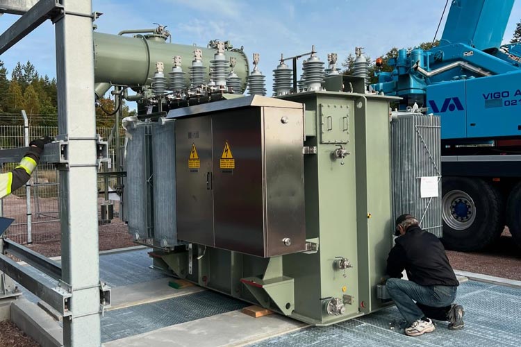 6,3 MVA krafttransformator installerad utomhus